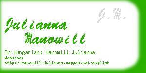 julianna manowill business card